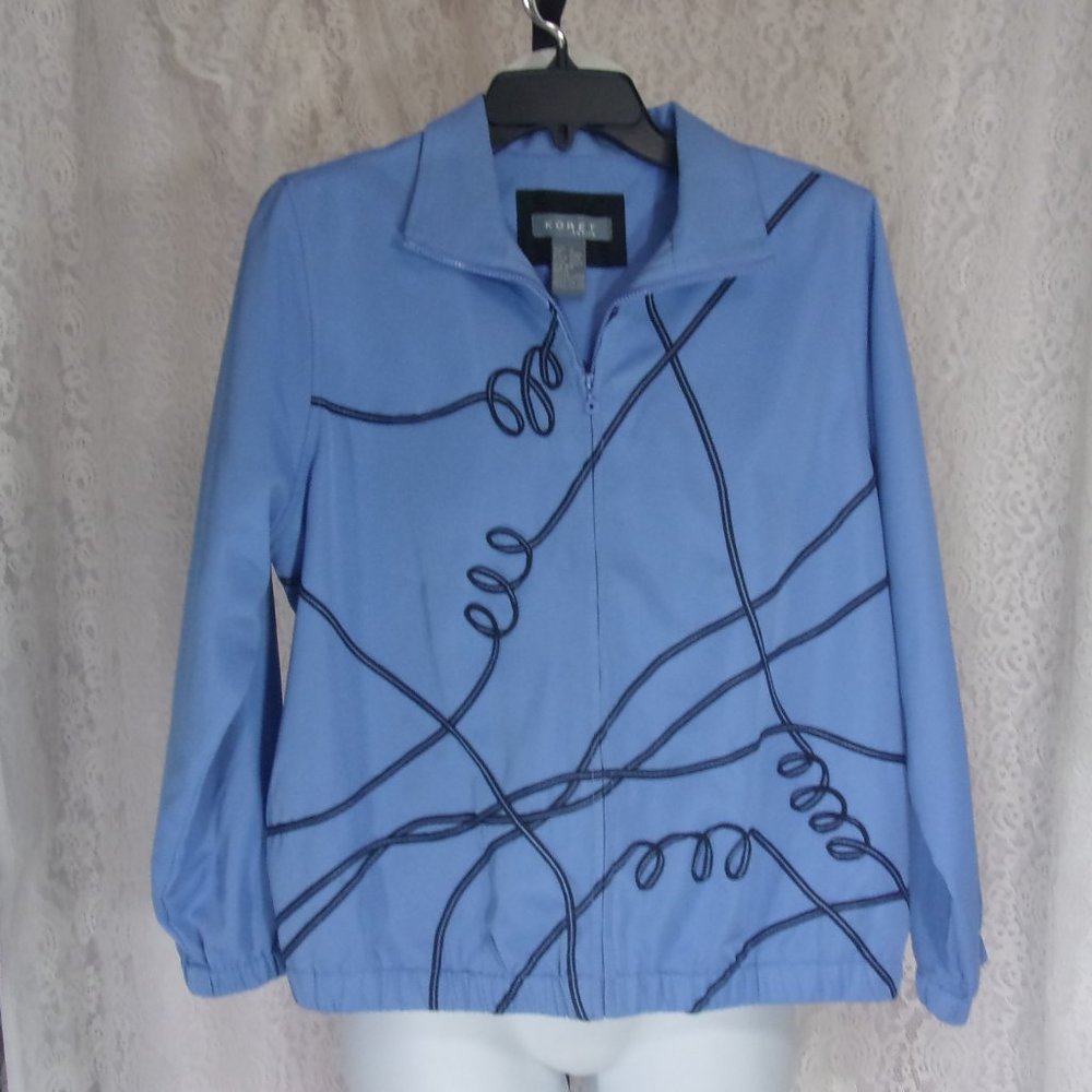 Koret Zip Front Blue Navy Jacket Size PS